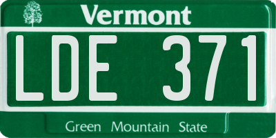 VT license plate LDE371