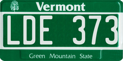 VT license plate LDE373