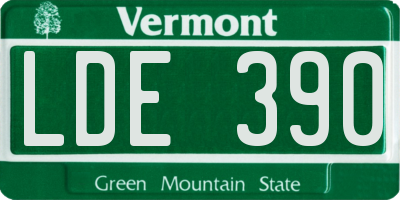VT license plate LDE390