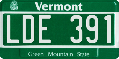 VT license plate LDE391
