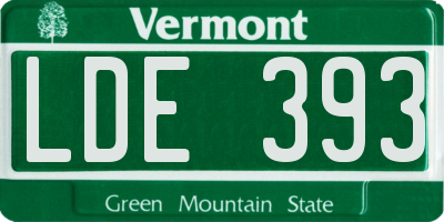 VT license plate LDE393