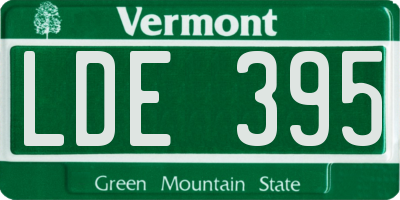 VT license plate LDE395