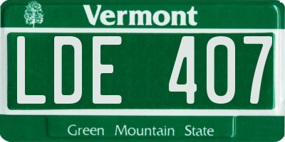 VT license plate LDE407