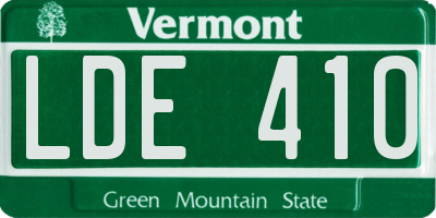 VT license plate LDE410