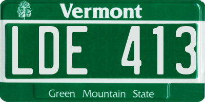 VT license plate LDE413