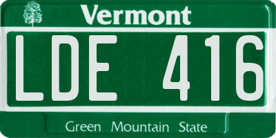 VT license plate LDE416