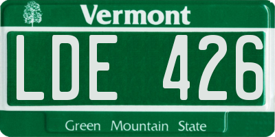 VT license plate LDE426