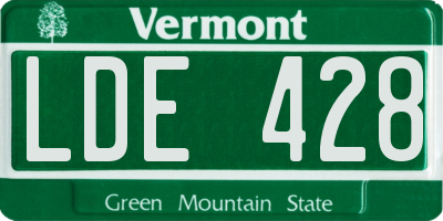 VT license plate LDE428
