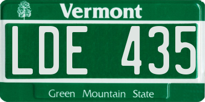 VT license plate LDE435