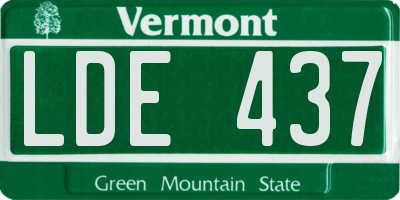 VT license plate LDE437
