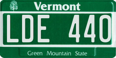 VT license plate LDE440