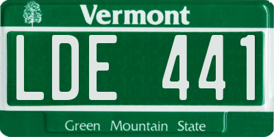 VT license plate LDE441