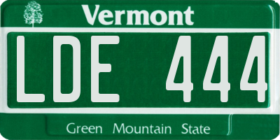 VT license plate LDE444