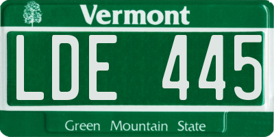 VT license plate LDE445
