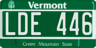 VT license plate LDE446