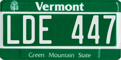 VT license plate LDE447