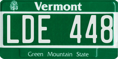 VT license plate LDE448