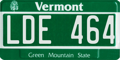 VT license plate LDE464