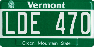 VT license plate LDE470