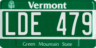 VT license plate LDE479