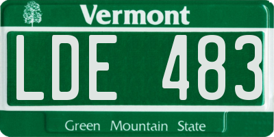 VT license plate LDE483