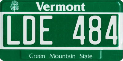 VT license plate LDE484