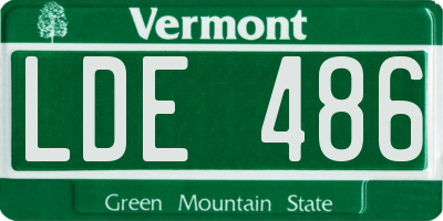 VT license plate LDE486