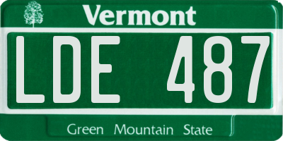 VT license plate LDE487