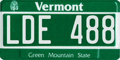 VT license plate LDE488