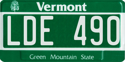 VT license plate LDE490