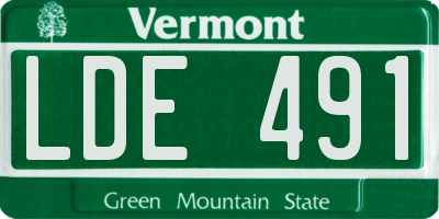 VT license plate LDE491