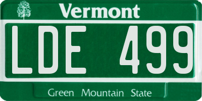 VT license plate LDE499