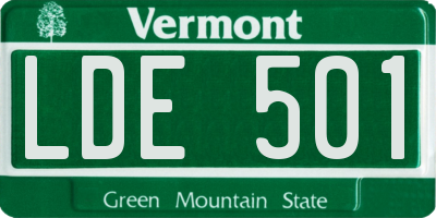 VT license plate LDE501
