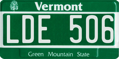 VT license plate LDE506
