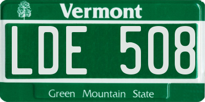 VT license plate LDE508