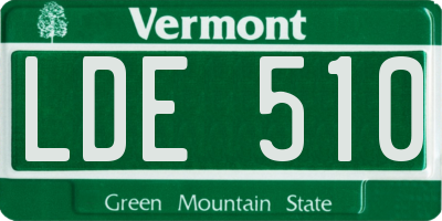 VT license plate LDE510
