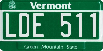 VT license plate LDE511