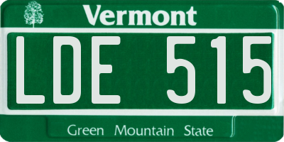 VT license plate LDE515