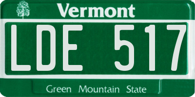 VT license plate LDE517