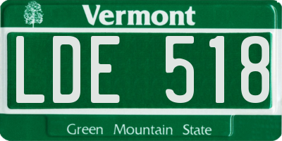 VT license plate LDE518