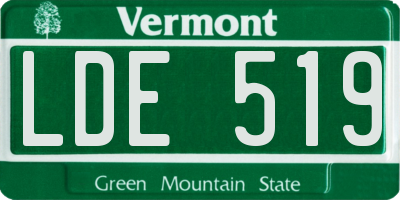 VT license plate LDE519