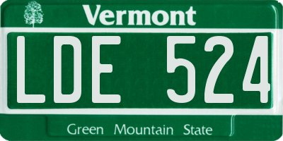 VT license plate LDE524