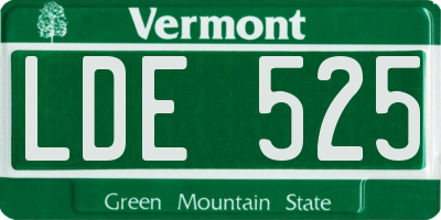 VT license plate LDE525