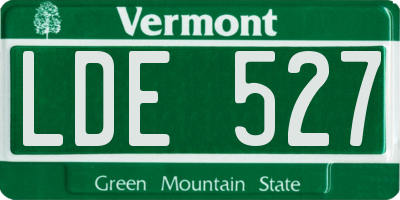 VT license plate LDE527