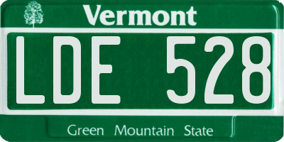 VT license plate LDE528