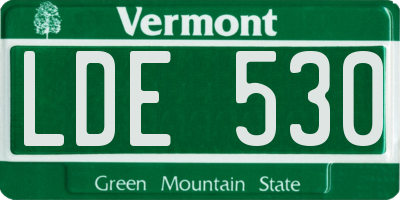 VT license plate LDE530