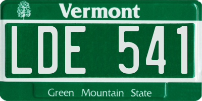 VT license plate LDE541