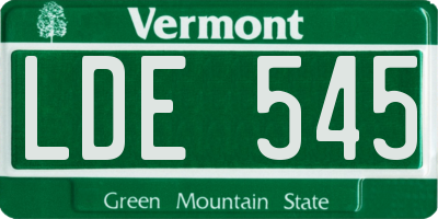 VT license plate LDE545