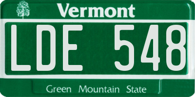 VT license plate LDE548