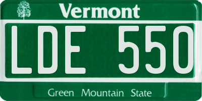 VT license plate LDE550